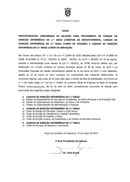 Aviso abertura de procedimentos concursais de cargos direção
