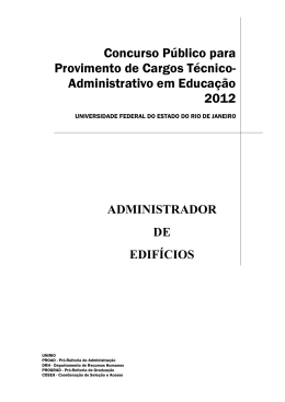 Concurso P&uacute;blico para Provimento de Cargos T&eacute;cnico