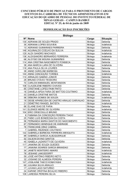 Homologa&ccedil;&atilde;o das Inscri&ccedil;&otilde;es