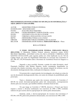ministério público federal investigado : sem indiciado invdo