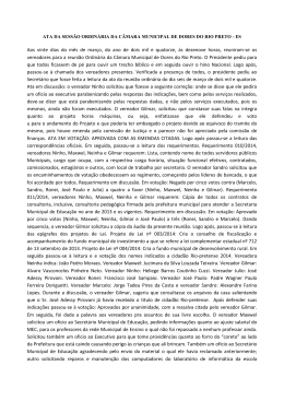 Aos vinte dias do m&ecirc;s de mar&ccedil;o, do ano de dois mil e quatorze, &agrave;s