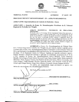 Ac. 142/07-TP - Tribunal Regional do Trabalho da 2&ordf; Regi&atilde;o SP