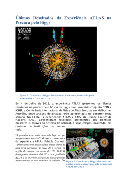 Últimos Resultados da Experiência ATLAS na Procura pelo Higgs