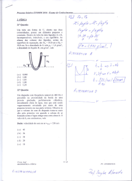 Prova de F&iacute;sica Resolvida EFOMM 2016