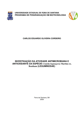 Investiga&ccedil;&atilde;o da atividade antimicrobiana e antioxidante da esp&eacute;cie