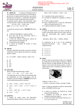 - REAÇÕES REDOX - vieirafilho.com.br