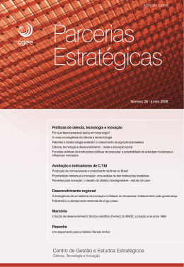 Revista Parcerias Estrat&eacute;gicas Vers&atilde;o integral em PDF