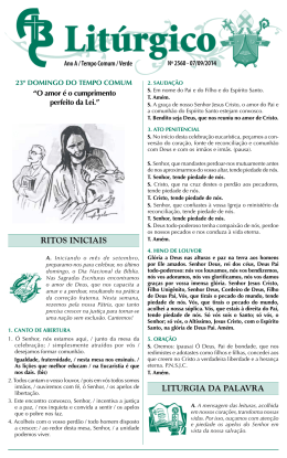 RITOS INICIAIS LITURGIA DA PALAVRA