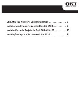 OkiLAN 6130 Network Card Installation . . . . . . . . . . . . . . 3 Installation