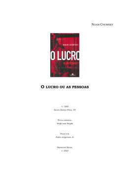 O LUCRO OU AS PESSOAS - Escola Livre: Filosofia, Ciência e Arte