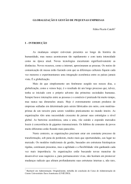 GLOBALIZA&Ccedil;&Atilde;O E GEST&Atilde;O DE PEQUENAS EMPRESAS