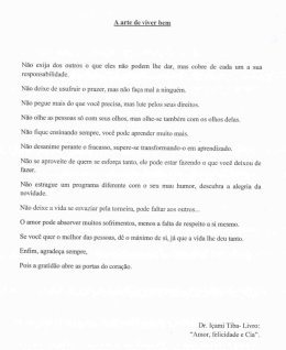 Não exija dos outros o que eles não podem lhe dar, mas