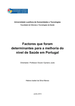 Factores que foram determinantes para a melhoria do n&iacute;vel