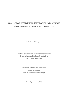 avaliação e intervenção psicológica para meninas vítimas de abuso