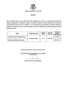 AVISO Para os devidos efeitos se torna público que, foram