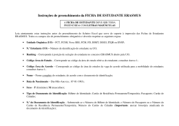 Instru&ccedil;&otilde;es de preenchimento da FICHA DE ESTUDANTE ERASMUS