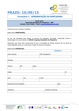 Anexo II &ndash; Formul&aacute;rios - XXXIII Congresso Brasileiro de Psiquiatria