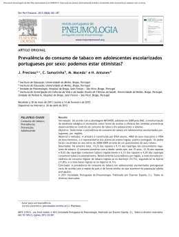 Preval&ecirc;ncia do consumo em adolescentes portugueses