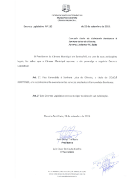 Dec. Leg. n&ordm; 150.2015 - concede titulo a Leiza de Oliveira