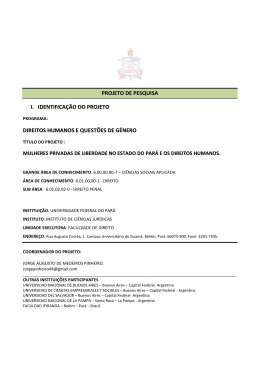 PROJETO DE PESQUISA I. IDENTIFICA&Ccedil;&Atilde;O DO PROJETO