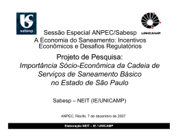 Projeto de Pesquisa: Import&acirc;ncia S&oacute;cio