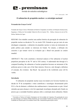 O submarino de propuls&atilde;o nuclear e a estrat&eacute;gia nacional