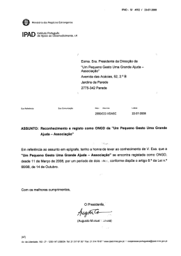 Reconhecimento de Estatuto ONGD – Marco 2008