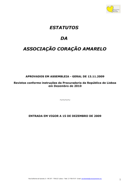 Estatutos da Associa&ccedil;&atilde;o Cora&ccedil;&atilde;o Amarelo