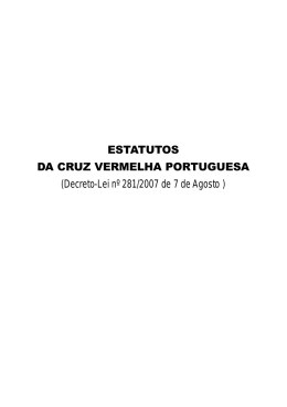ESTATUTOS DA CRUZ VERMELHA PORTUGUESA (Decreto