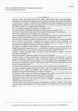 ACTA NÚMERO 21 Aos vinte e quatro de Novembro de dois