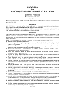 ESTATUTOS DA ASSOCIA&Ccedil;&Atilde;O DE AGRICULTORES DO SUL