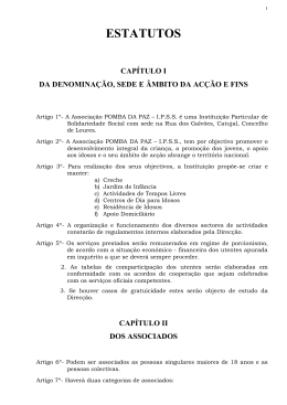 ESTATUTOS - Associa&ccedil;&atilde;o Pomba da Paz