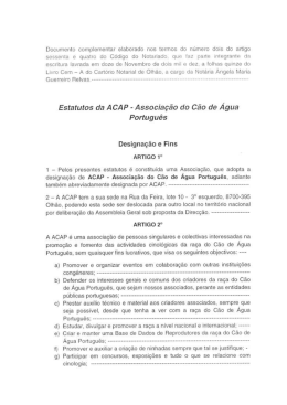 Estatutos da ACAP - Associação do Cão de Água Português