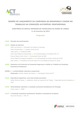 Programa - Autoridade para as Condi&ccedil;&otilde;es do Trabalho