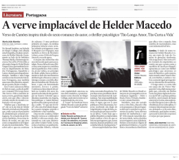 A verve implac&aacute;vel de Helder Macedo