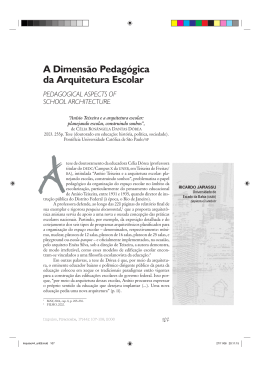 A Dimens&atilde;o Pedag&oacute;gica da Arquitetura Escolar