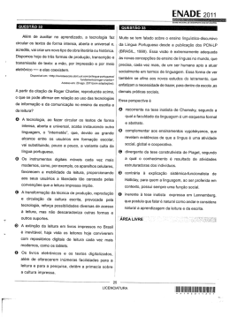 Prova do Enade - Parte II