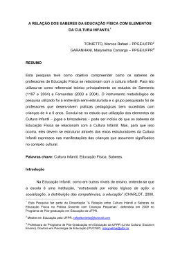 a rela&ccedil;&atilde;o dos saberes da educa&ccedil;&atilde;o f&iacute;sica com elementos da cultura