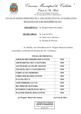40&ordf; Sess&atilde;o Ordin&aacute;ria - C&acirc;mara Municipal de Cubat&atilde;o
