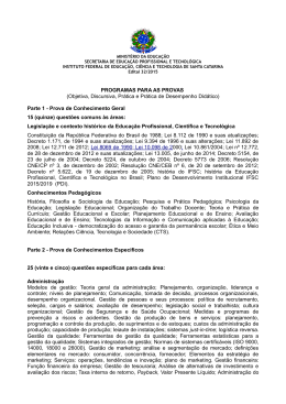 PROGRAMAS PARA AS PROVAS (Objetiva, Discursiva, Pr&aacute;tica e