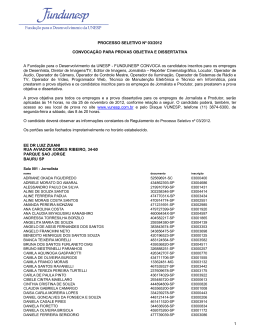 1 PROCESSO SELETIVO N&ordm; 03/2012 CONVOCA&Ccedil;&Atilde;O