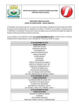 Edital de Convoca&ccedil;&atilde;o Provas Objetiva