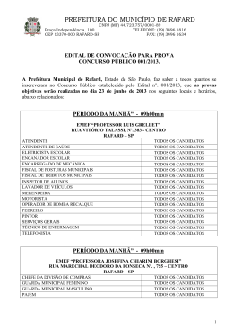 Edital de Convocacao para Prova