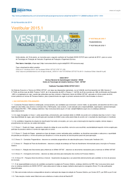 Vestibular 2015.1 - SENAI | Portal da Ind&uacute;stria