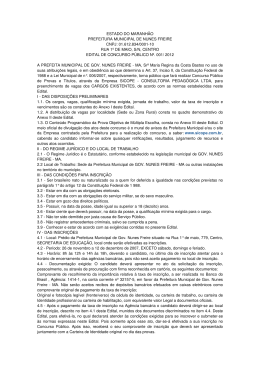 ESTADO DO MARANH&Atilde;O PREFEITURA MUNICIPAL DE NUNES