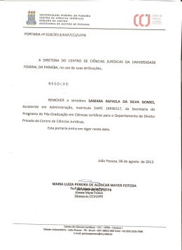 Portaria Remo&ccedil;&atilde;o Samara Rafaela da Silva Gomes