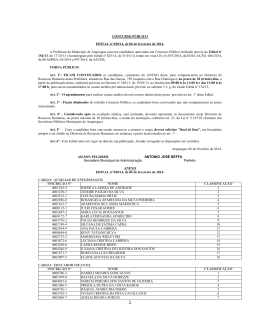 Edital 028 - Convoca&ccedil;&atilde;o - Prefeitura de Arapongas