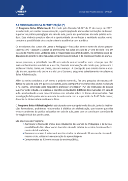 2.2 PROGRAMA BOLSA ALFABETIZA&Ccedil;&Atilde;O (*)