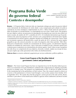 Programa Bolsa Verde do governo federal - Ainfo