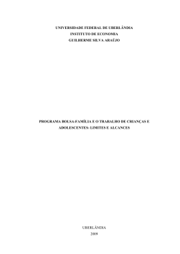 programa bolsa-fam&iacute;lia e o trabalho de crian&ccedil;as e